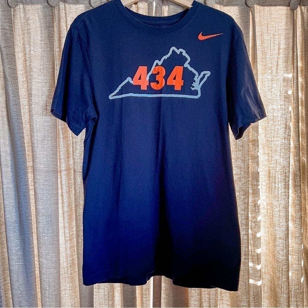 Nike Dri Fit University of Virginia 434 Area Code Blue Tee Shirt Size Small